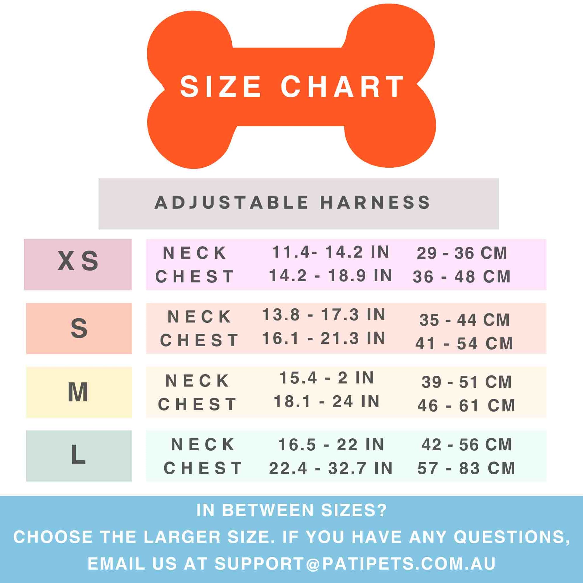 Size Guide for Dog Collars, Harnesses, and Leads Pati Pets
